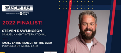 Samuel Knight International founder named as finalist for 2022 Great British Entrepreneur Awards & Community for the North East region award